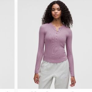 Lululemon Hold Tight Long Sleeve Henley in Lavender Lux